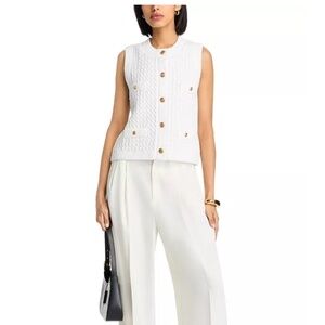 AQUA Sleeveless Knit Vest – Cream White (NWT)